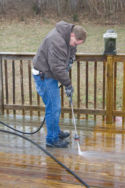 Deck Cleaning in Progress